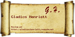 Gladics Henriett névjegykártya